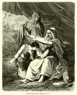 Isaac benissant Jacob (engraving)