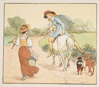 "Shall I go with you my pretty maid?", from The Hey Diddle Diddle Picture Book, pub.1882 (colour engraving)