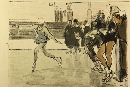 In Sokolniki - Figure Skater, 1963 (colour litho)