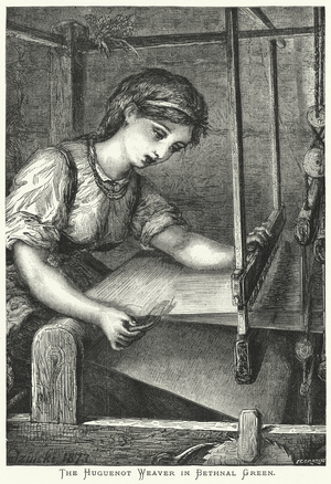 The Huguenot Weaver in Bethnal Green (engraving)