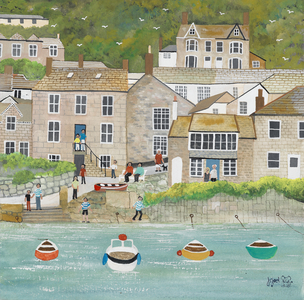 The Wharf at Mousehole, 2013 (gouache on paper)