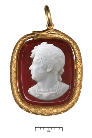 George IV Coronation, Gold Pendant, c.1821 (gold & glass)