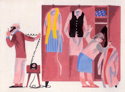 Illustration from 'Sit Down and Listen' by Silva Kaputikyan, 1969 (gouache on paper)