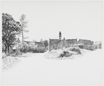 Chapelle de la Madeleine, Briec, 1971 (Conté Crayon on Paper)