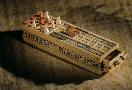 Ivory game board, 20 squares with game pieces, 2009 (photo)