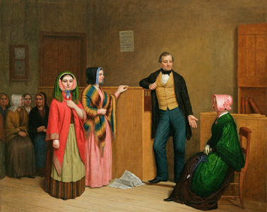 A Female Employment Office (oil on canvas)