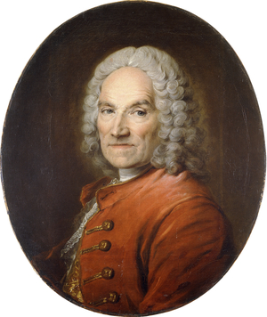 Portrait of Jean-Louis Lemoyne (1665-1715), in a Red Coat; Portrait de Jean-Louis Lemoyne (1665-1715), Vetu d'une Veste Rouge,  (oil on oval canvas)