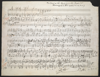 Zweig MS 19 f.1r Piano Concerto no.2 in B flat, op. 83, 1882 (ink on paper)