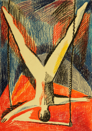 Gymnast on the Trapeze, 1980 (pastel on paper)