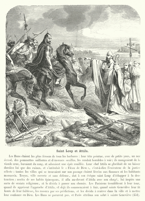 Saint Loup et Attila (engraving)
