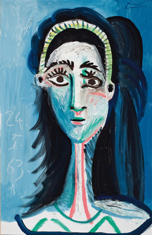 Tete de femme (Jacqueline), 1963 (oil on canvas)