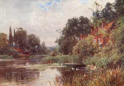 Flanchford Mill (colour litho)