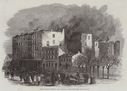 Rossin House, Toronto, the Morning after the Fire (engraving)