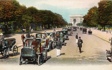 Avenue du Bois de Boulogne, 1908 (coloured photo)