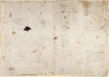 Arundel 263, f.225v, f.230 Drawings on the mechanical powers and forces, percussion, gravity, motion, optics and astronomy, with various arithmetical and geometrical propositions (pen & ink on paper)