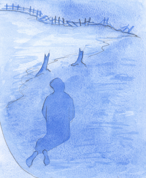 Every good prayer, every act of faith in God and His goodness, is like a cry from a 'soldier': 'Our hero - Christ - is worth dying for!', 2001 (w/c on paper)