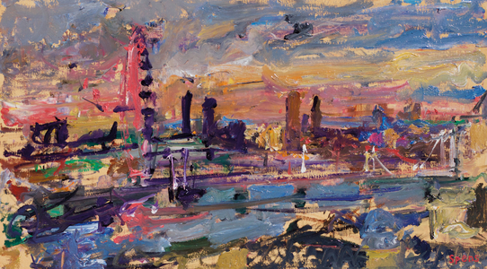 Sunset from Kings, 2015 (oil on board)
