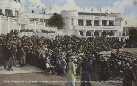 The Garden Club and Amphitheatre, Scottish Exhibition, Glasgow, 1911 (coloured photo)