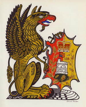 The Queen's Beasts, Coronation, 1953: The Griffin of Edward III (colour litho)