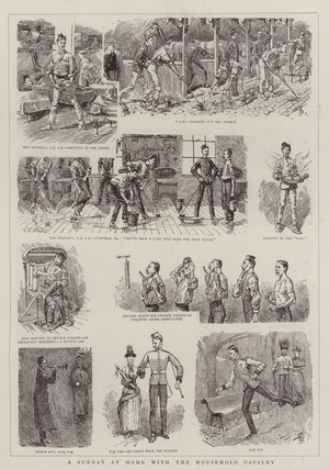 A Sunday at Home with the Household Cavalry (engraving)