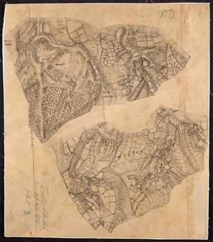 Knole Park & Whitely Row, near Sevenoaks, Kent. Two drawings of areas near Sevenoaks in Kent. The top drawing shows the area around Knole Park, to the southeast of Sevenoaks. Although this field sketch appears loosely drawn, closer inspection reveals it to be meticulously observed. Individual trees with tiny shadows are depicted in Knole Park. The drawing underneath is of the area around Whitley Row, which is slightly southwest of Sevenoaks
