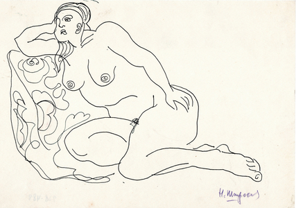 Reclining Nude, 1965 (indian ink on paper)