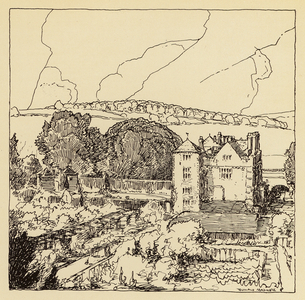 Cranborne Manor House (litho)