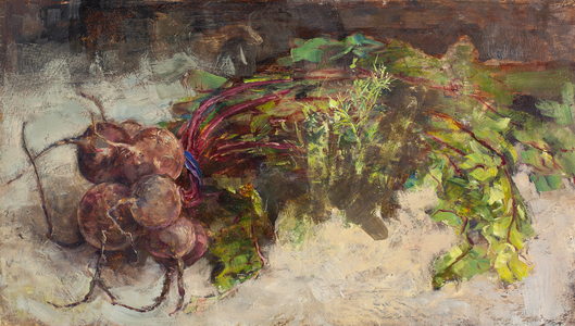 Blue Elastic and Beetroot, 2009 (oil and tempera on panel)