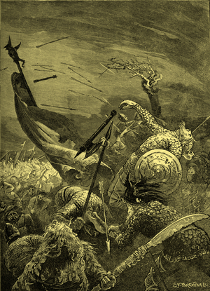 Battle of Hastings - death of Harold II (engraving)