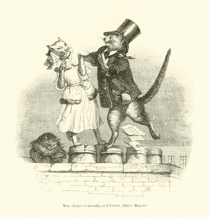 Mon silence l'enhardit, et il s'ecria, Chere Minette! (engraving)