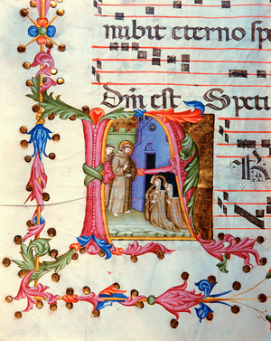Antiphonary in note 7, a book which contains the chants to be sung by the choir during mass (parchment)