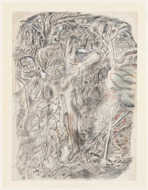 Frontispiece for In Parenthesis, 1936 (pencil, watercolour & ink on paper)