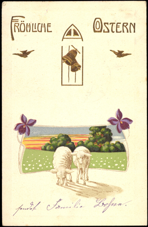 Embossing Artists Merry Easter, Lamb on the Meadow
