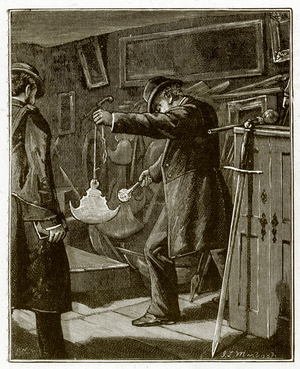 Jamrach's - a queer gong (engraving)