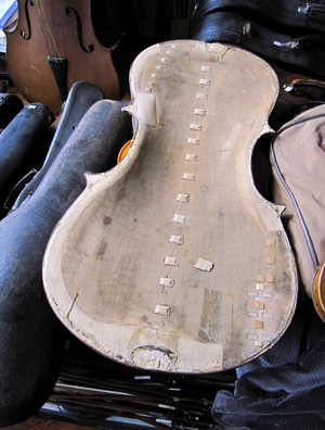Cello back in workshop