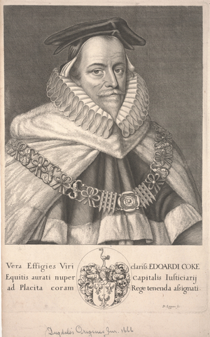 Edward Coke, 1666 (etching)