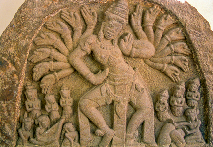Cham culture: Sixteen-armed dancing Shiva at the Museum of Cham Sculpture, Danang, Vietnam.
