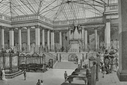 National Exhibition in Milan 1881. Engraving.