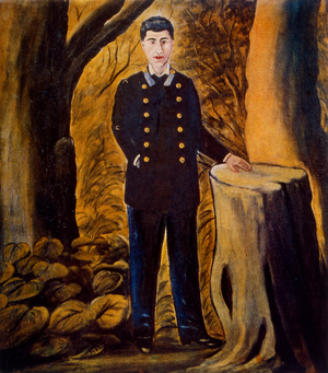 Ilia Zdanevich, 1913, by Niko Pirosmani (18621918), Russian, Georgian primitivist painter, who posthumously rose to prominence. Ilia Mikhailovich Zdanevich (1894  1975), known as Iliazd, was a Georgian and French writer and artist, and an active participant in such avant-garde movements as Russian Futurism and Dada.