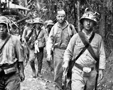American prisoners of war POW at Bataan on Philippines islands in 1942 Pacific war