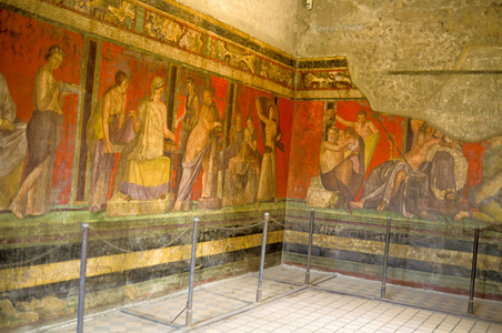 Initiation rites of the cult of Dionysus, fresco from the Villa Dei Mysteri, 1st century BC (fresco)