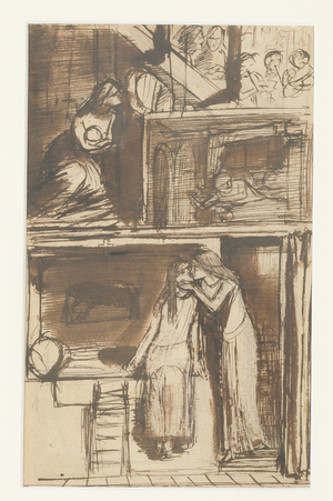 Fair Annie - Illustration to a Ballad, c.1854 (ink on paper)