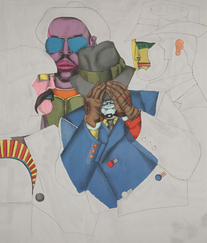 N.Y. Men, 1971 (colour litho)