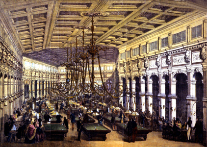 Grand Cafe Parisien, billiard room, c.1850 (engraving)