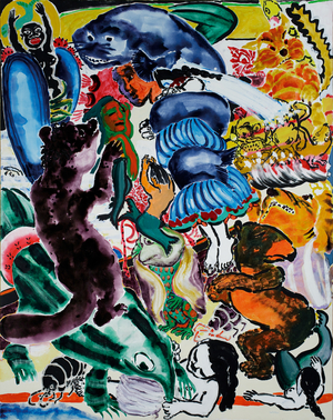 The Gluttony of Fish, 1985 (Acrylic on Canvas)