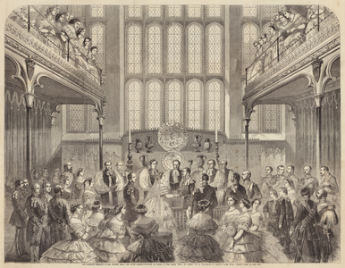 The Marriage Ceremony of the Princess Royal and Prince Frederick-William of Prussia, in the Chapel  (engraving)
