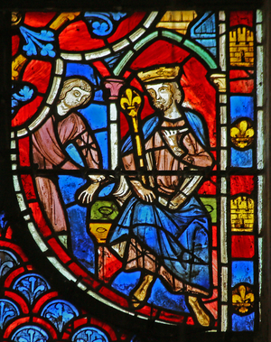 St Blaise executed before a king  (stained glass)