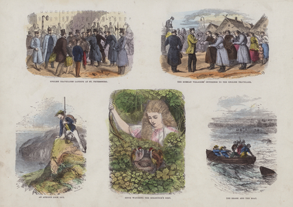 Page from the Attractive Picture Book (coloured engraving)