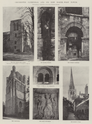 Chichester Cathedral and its New North-West Tower (b/w photo)
