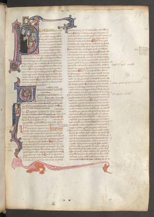Full page: text and historiated initials